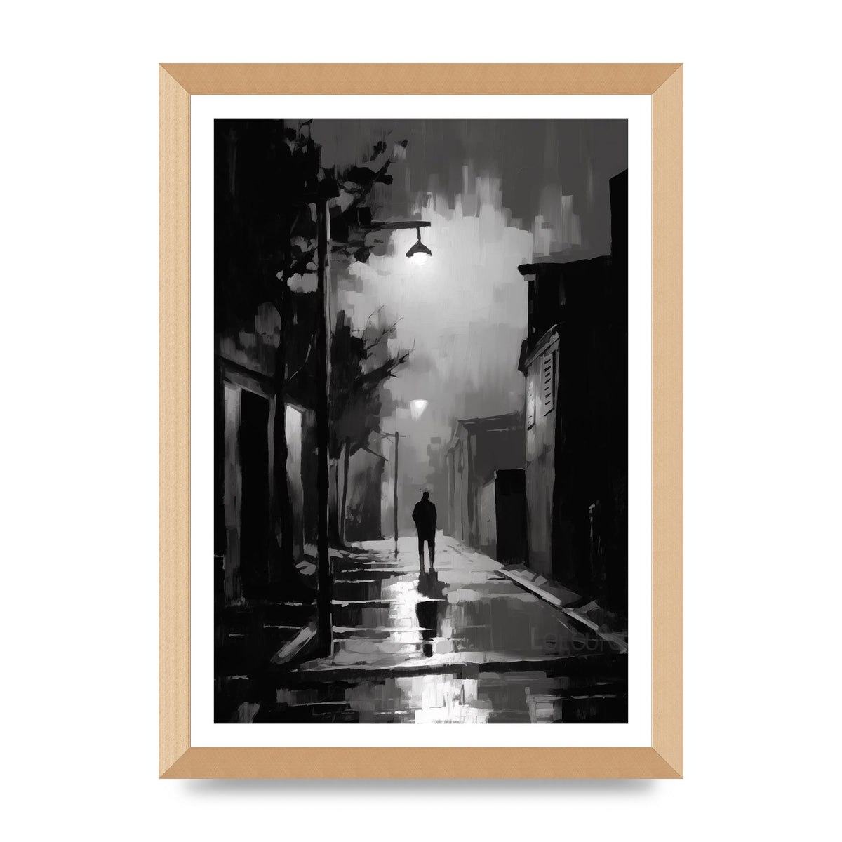 Nocturnal Shades in Black and White Impressionist Style
