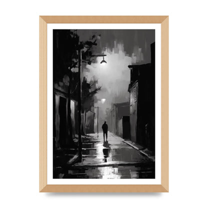 Nocturnal Shades in Black and White Impressionist Style