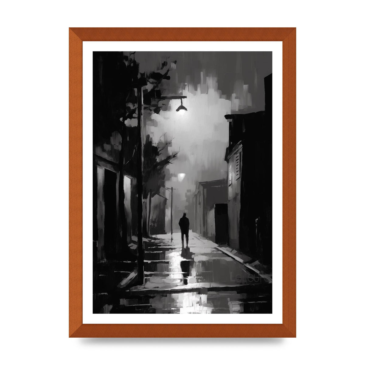 Nocturnal Shades in Black and White Impressionist Style