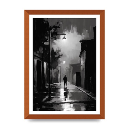 Nocturnal Shades in Black and White Impressionist Style