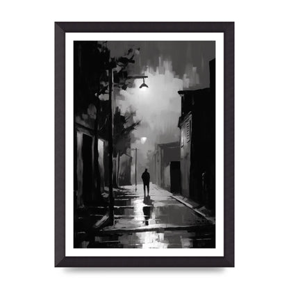 Nocturnal Shades in Black and White Impressionist Style