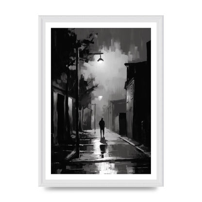 Nocturnal Shades in Black and White Impressionist Style