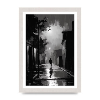 Nocturnal Shades in Black and White Impressionist Style