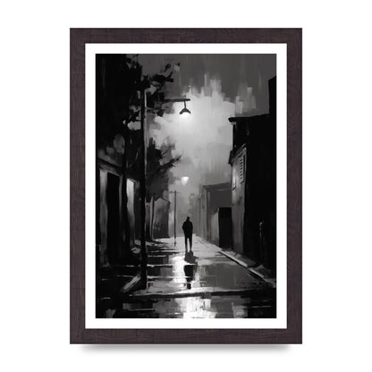 Nocturnal Shades in Black and White Impressionist Style