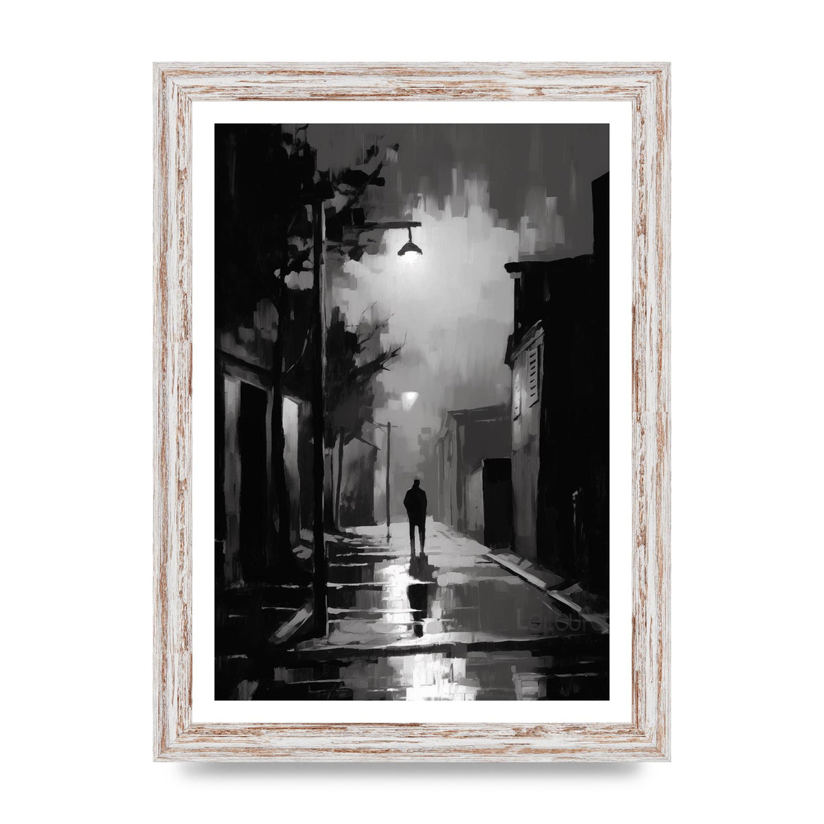 Nocturnal Shades in Black and White Impressionist Style