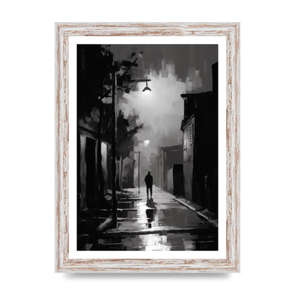 Nocturnal Shades in Black and White Impressionist Style