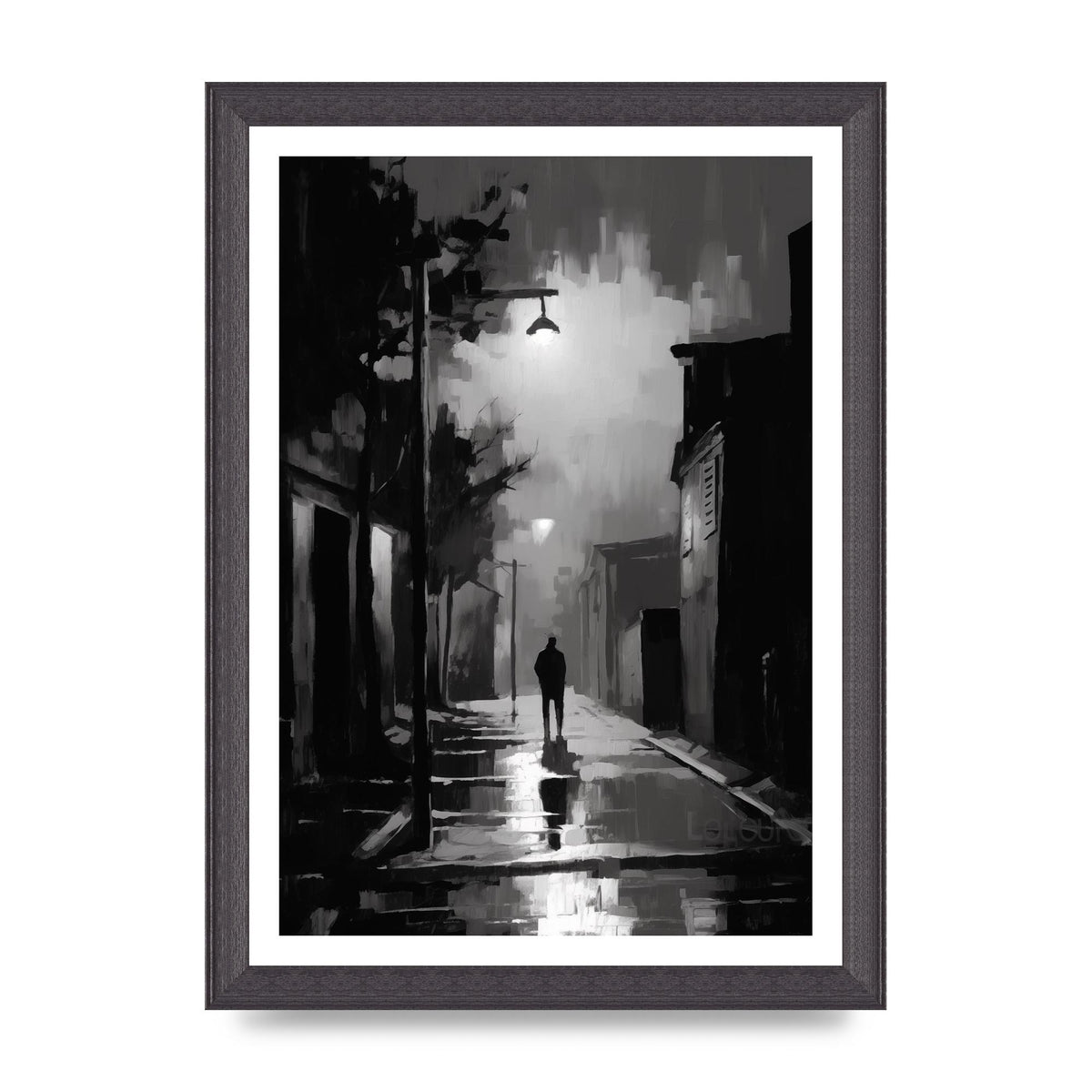 Nocturnal Shades in Black and White Impressionist Style