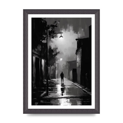 Nocturnal Shades in Black and White Impressionist Style