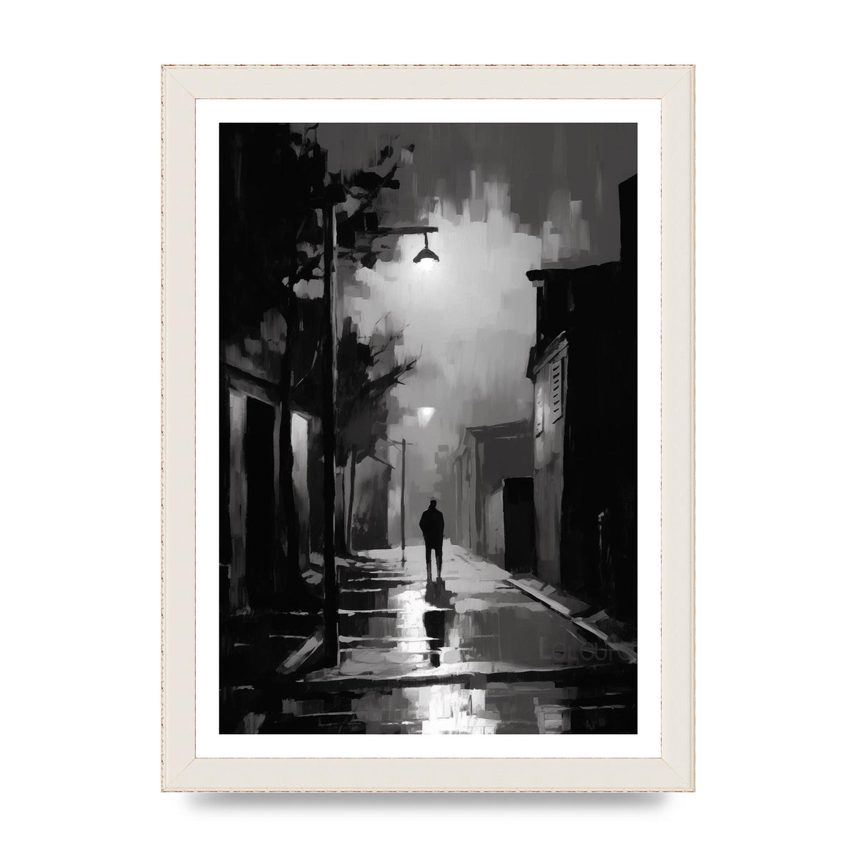 Nocturnal Shades in Black and White Impressionist Style