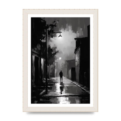 Nocturnal Shades in Black and White Impressionist Style