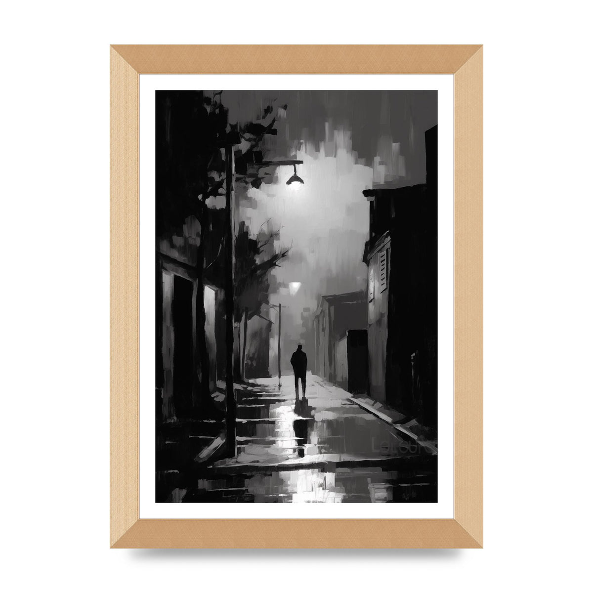 Nocturnal Shades in Black and White Impressionist Style