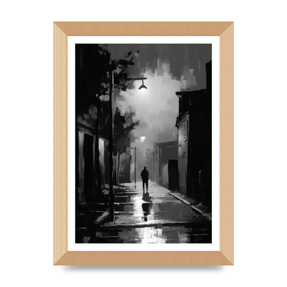 Nocturnal Shades in Black and White Impressionist Style