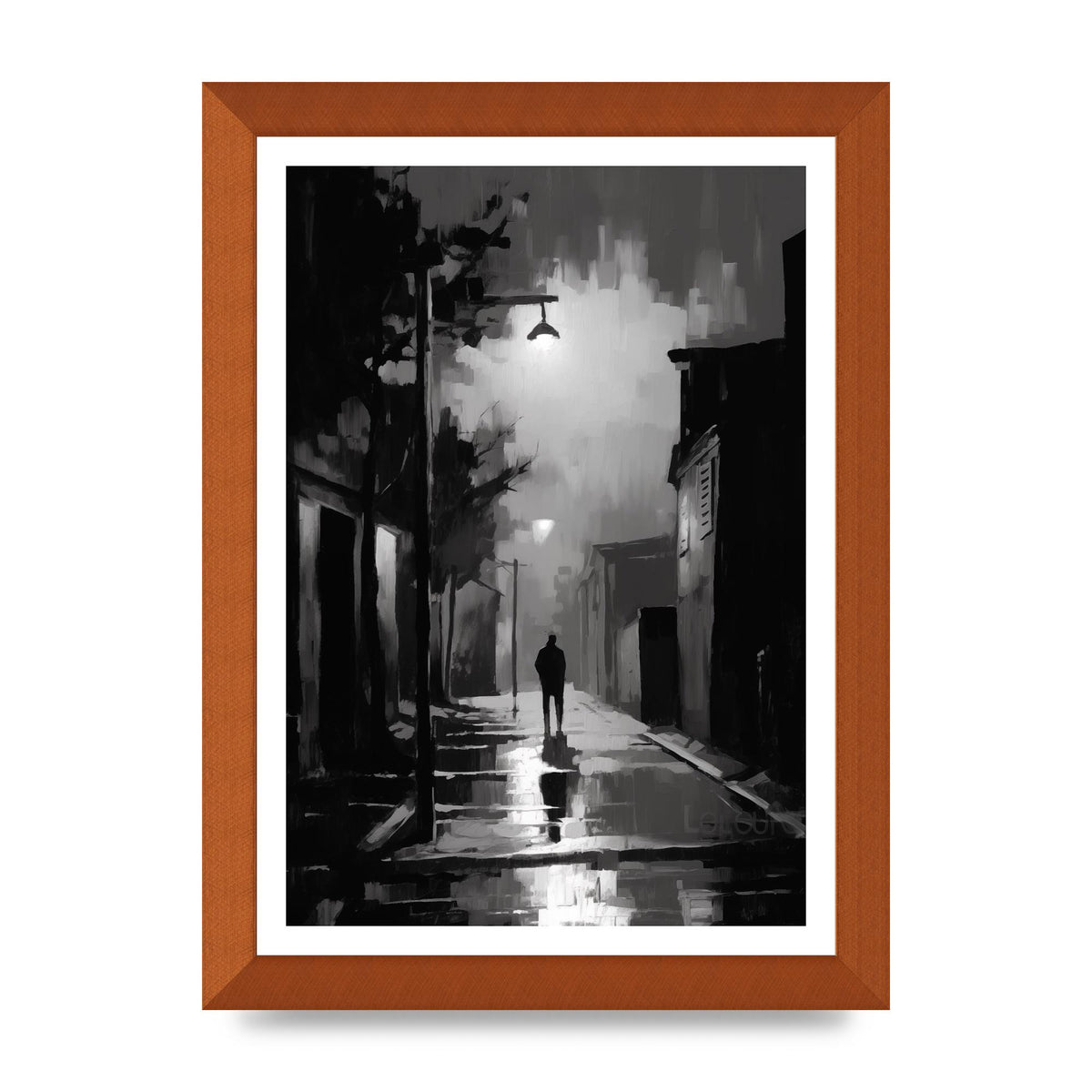 Nocturnal Shades in Black and White Impressionist Style
