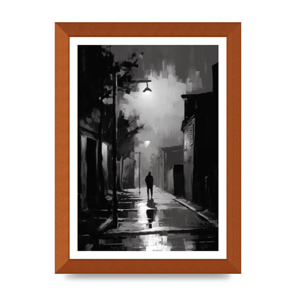 Nocturnal Shades in Black and White Impressionist Style