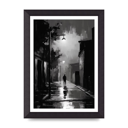 Nocturnal Shades in Black and White Impressionist Style
