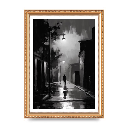 Nocturnal Shades in Black and White Impressionist Style