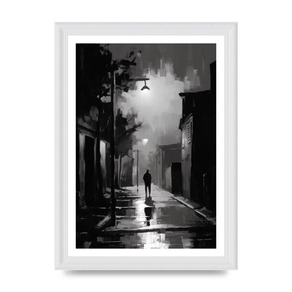 Nocturnal Shades in Black and White Impressionist Style