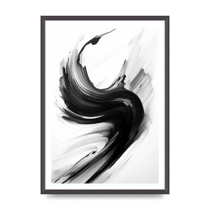 Black and White Waves in Abstract Strokes