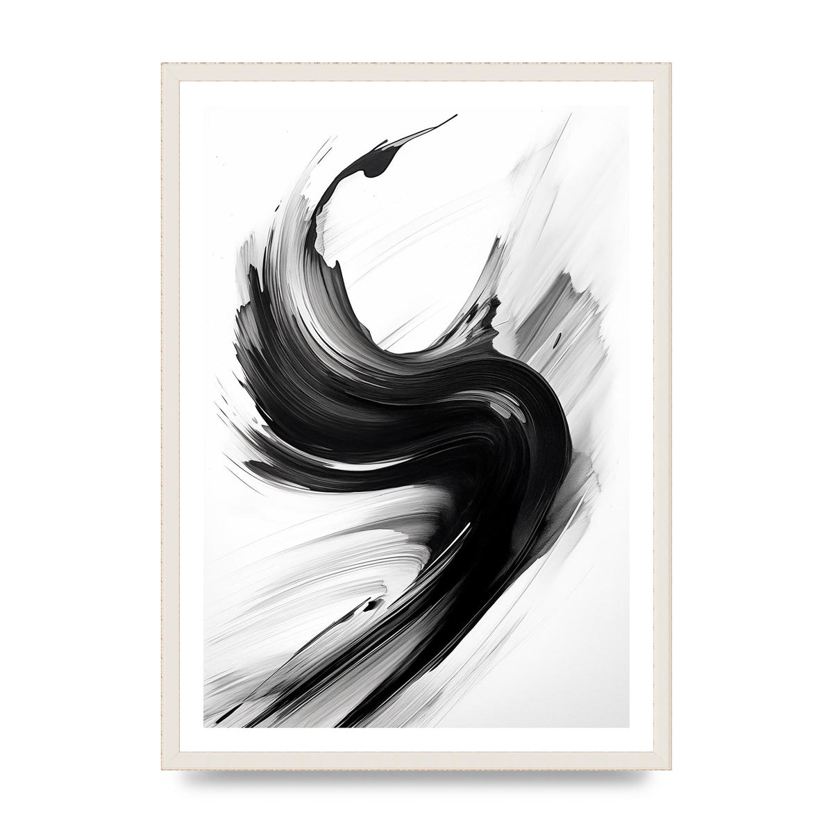 Black and White Waves in Abstract Strokes