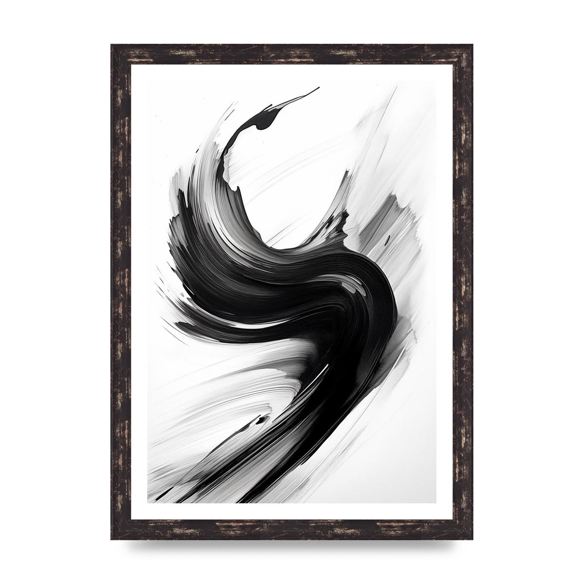 Black and White Waves in Abstract Strokes