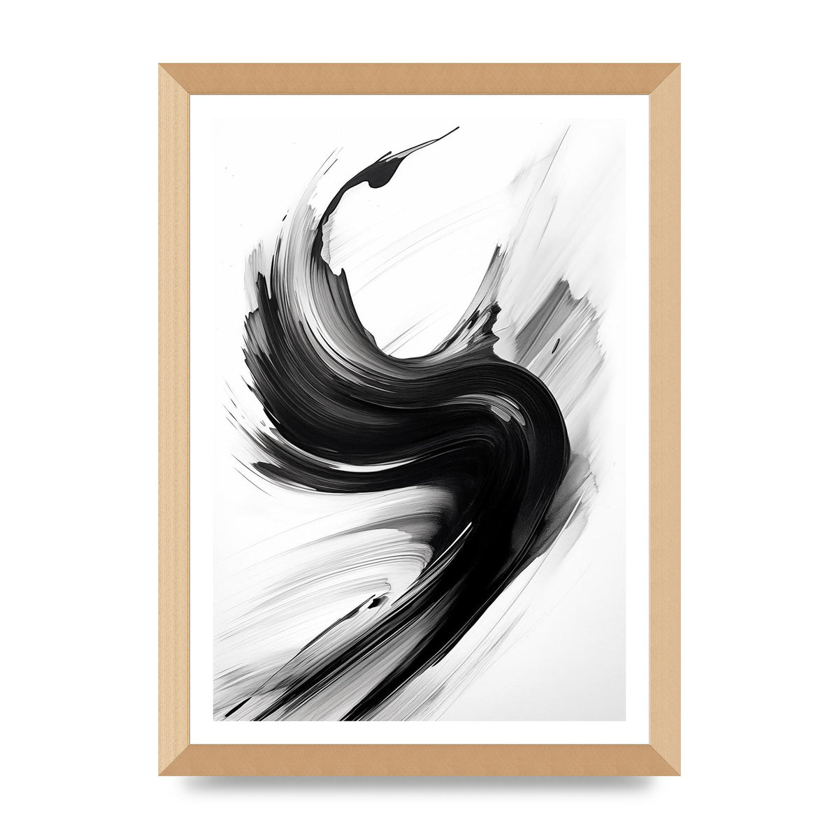 Black and White Waves in Abstract Strokes