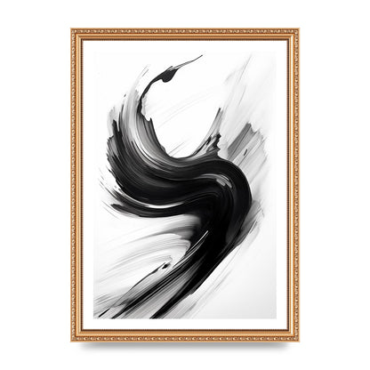 Black and White Waves in Abstract Strokes