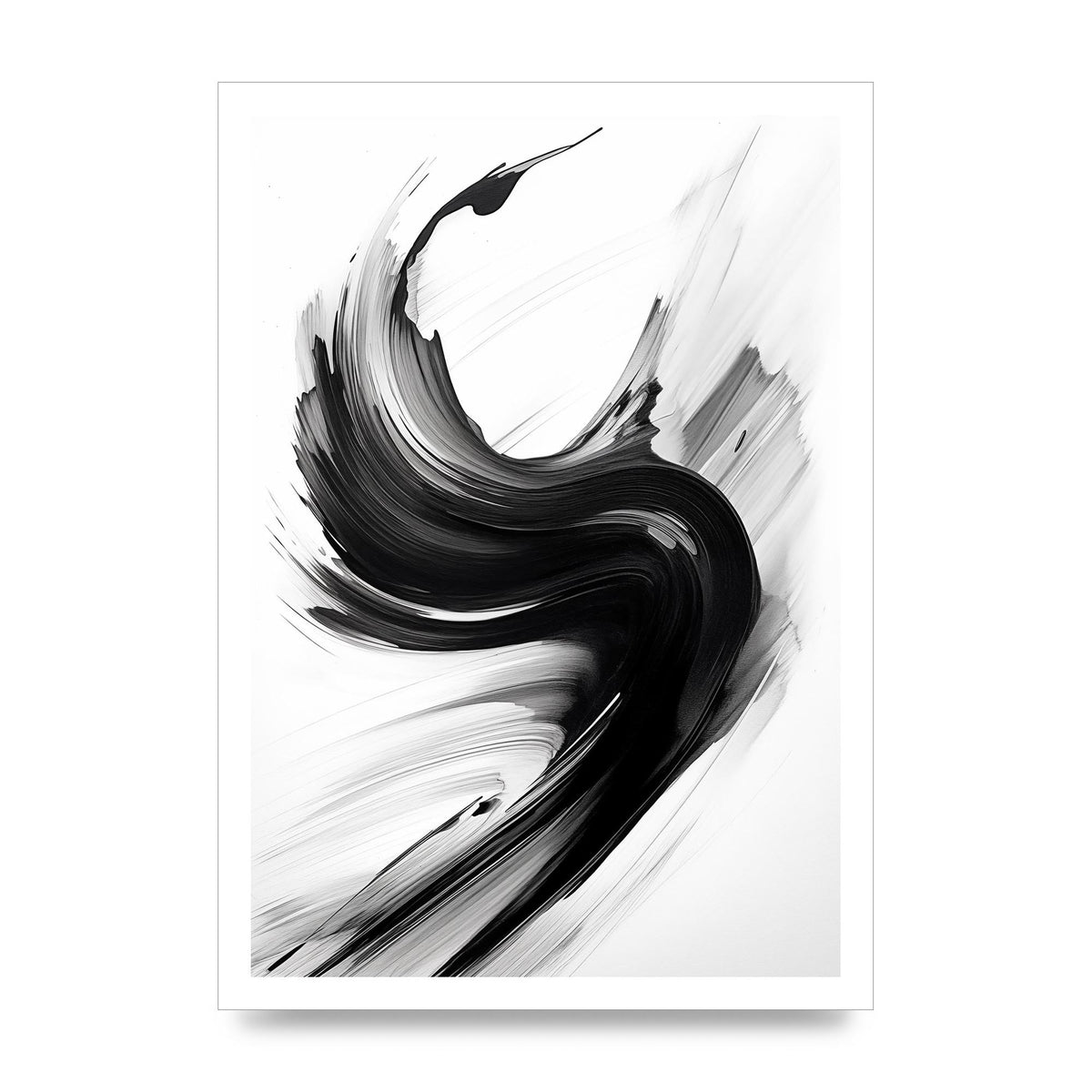 Black and White Waves in Abstract Strokes