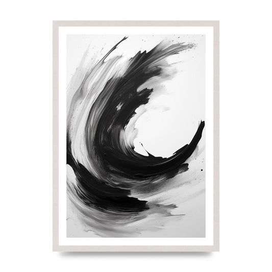 Abstract Tranquil Waves in Black and White