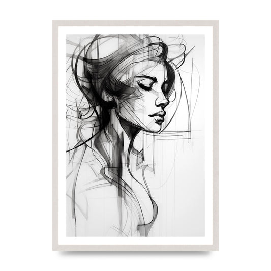 Captivating Black and White Abstract Figure