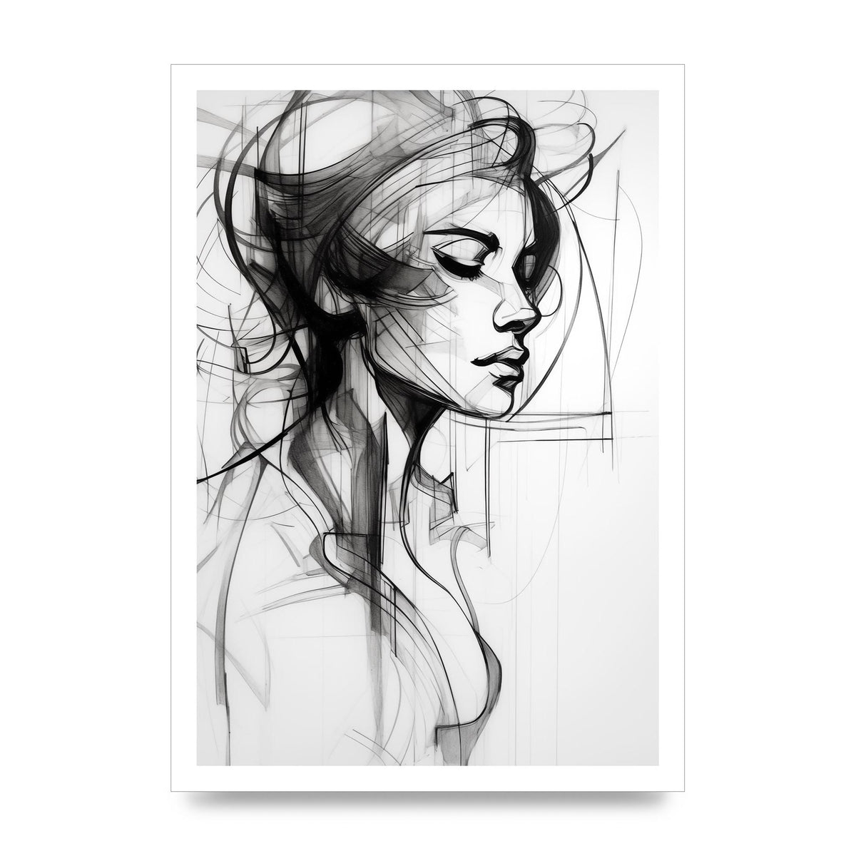Captivating Black and White Abstract Figure