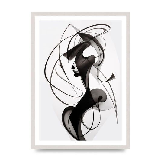 Continuous Line Black and White Sketch