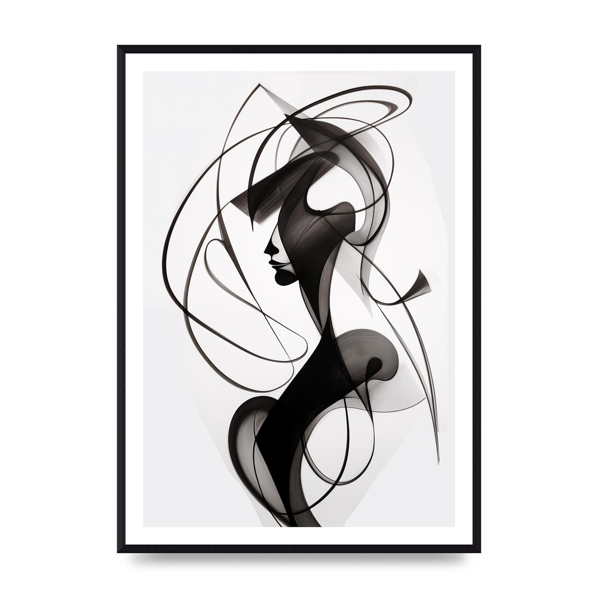 Continuous Line Black and White Sketch