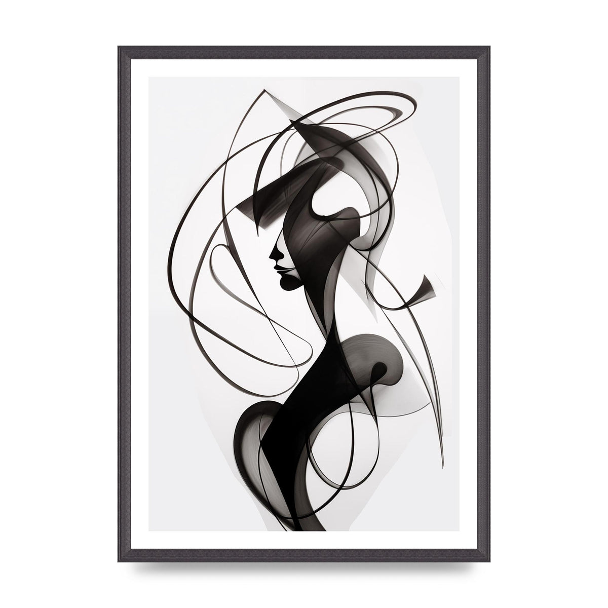 Continuous Line Black and White Sketch