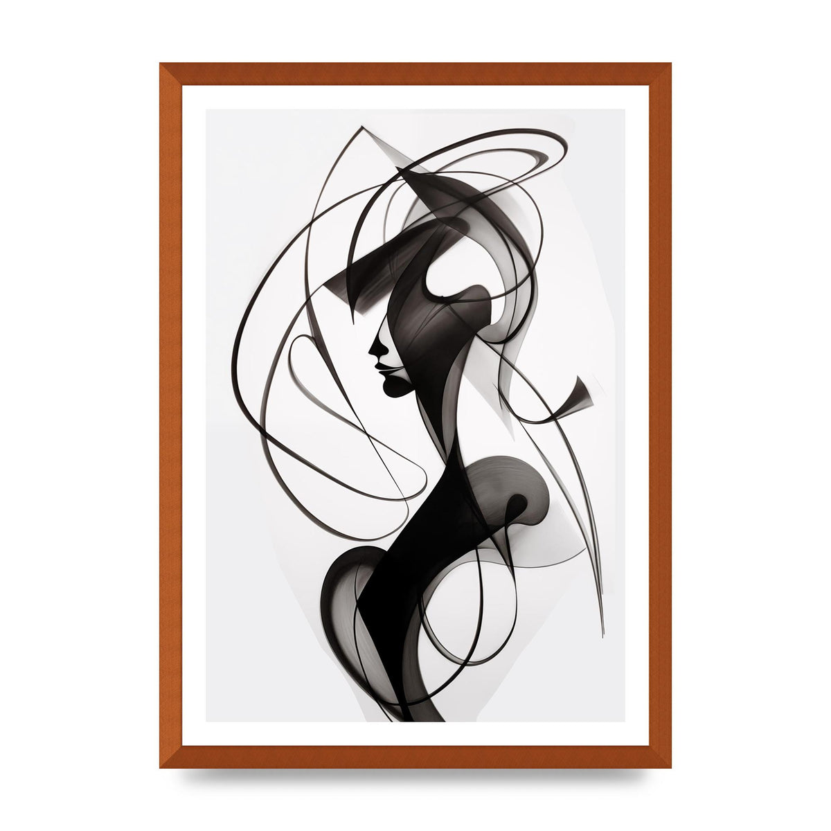 Continuous Line Black and White Sketch