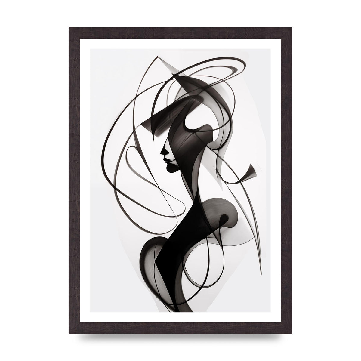 Continuous Line Black and White Sketch
