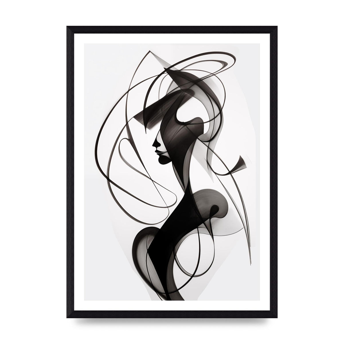 Continuous Line Black and White Sketch