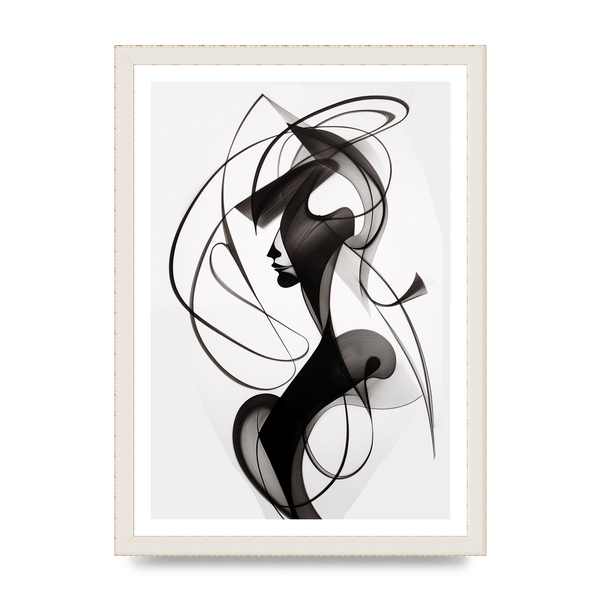 Continuous Line Black and White Sketch