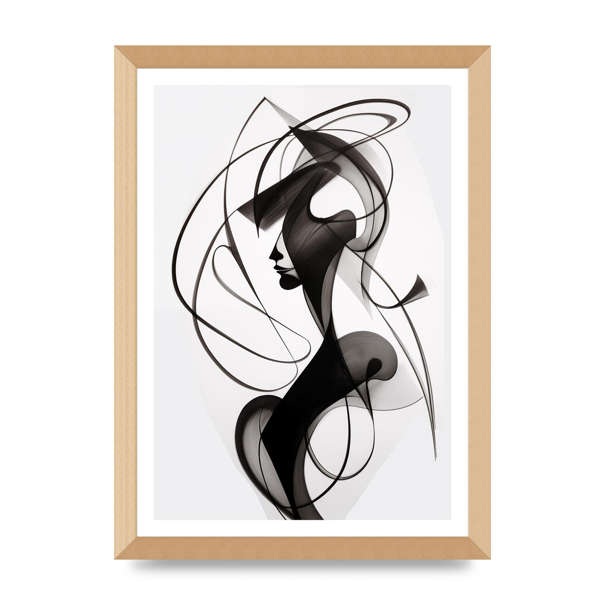 Continuous Line Black and White Sketch