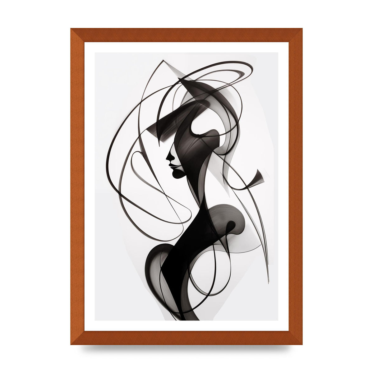 Continuous Line Black and White Sketch