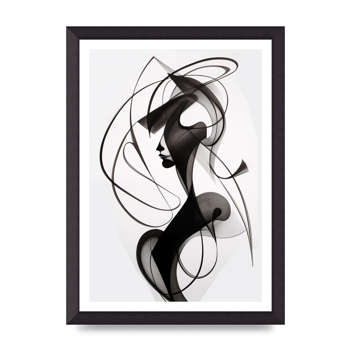 Continuous Line Black and White Sketch