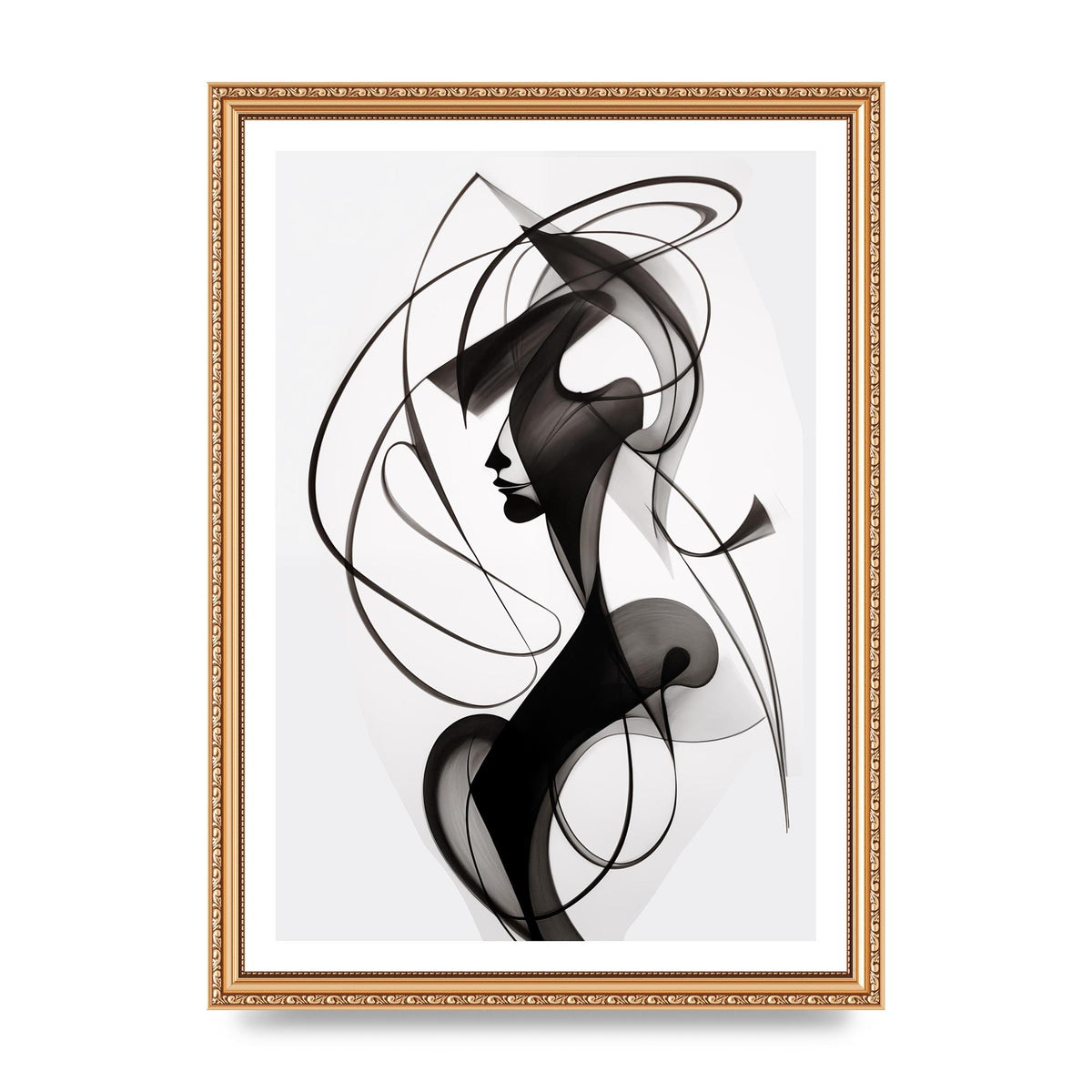 Continuous Line Black and White Sketch