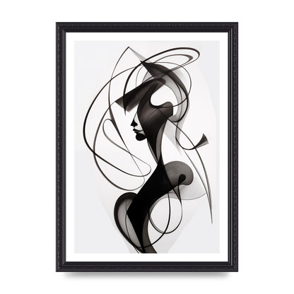 Continuous Line Black and White Sketch