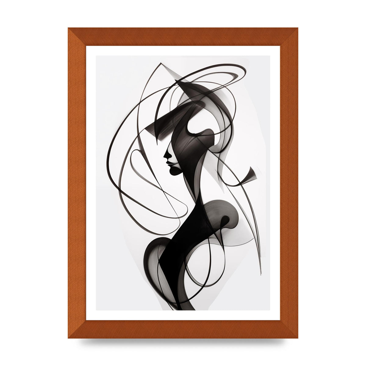 Continuous Line Black and White Sketch