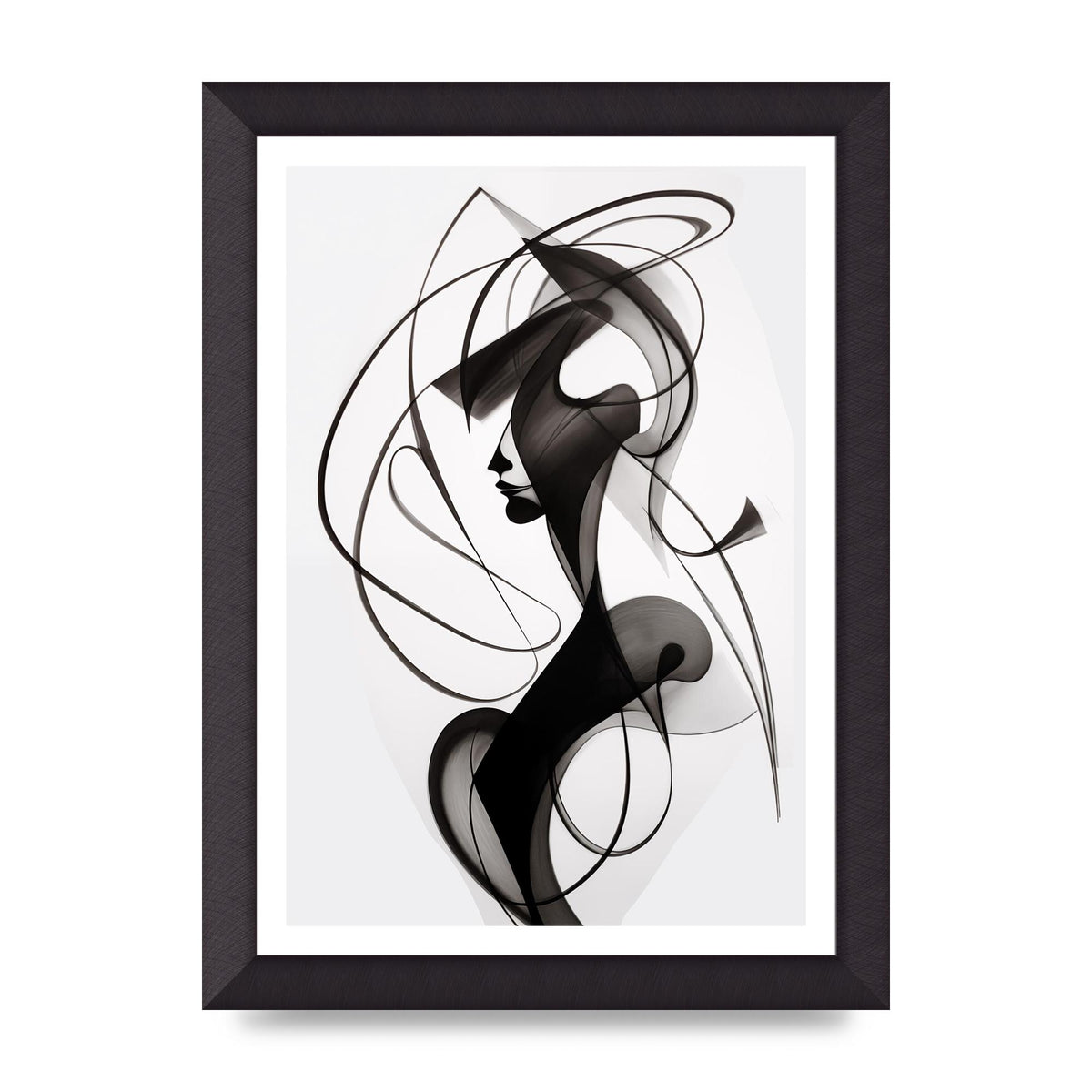 Continuous Line Black and White Sketch