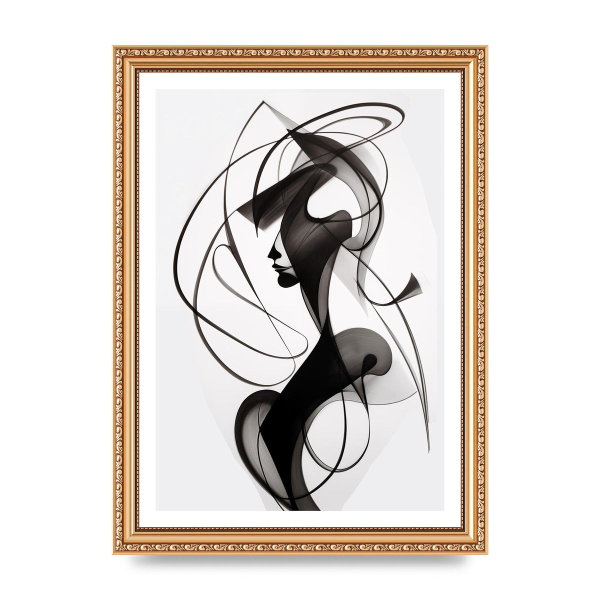 Continuous Line Black and White Sketch