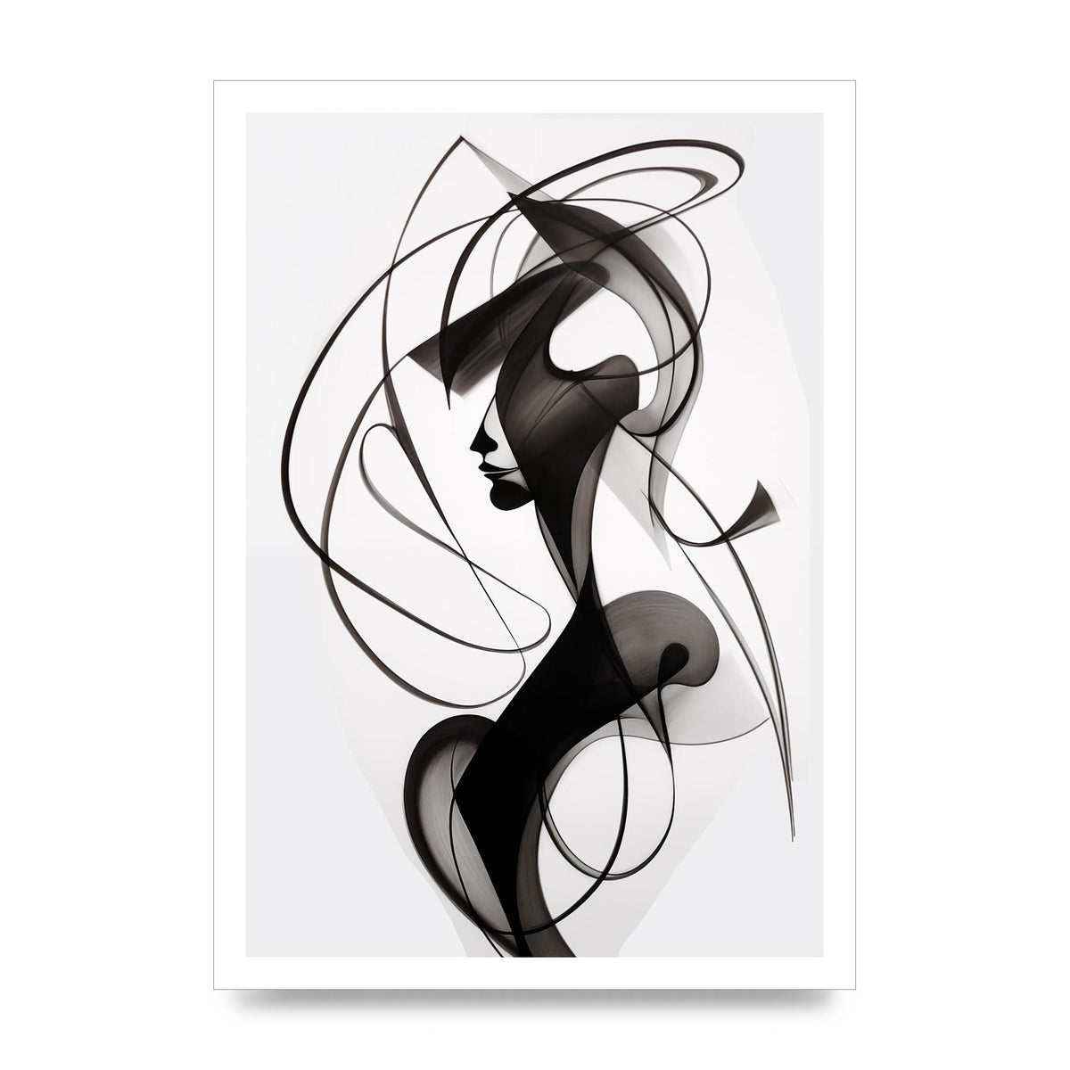 Continuous Line Black and White Sketch