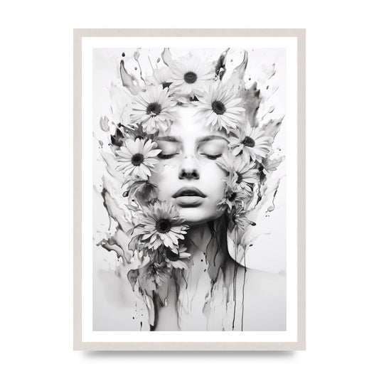 Monochrome Contemporary Daisy Impression