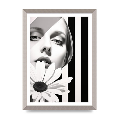 Minimalist Black and White Daisy