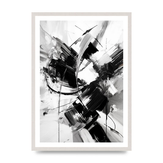 Dynamic Black and White Abstract Strokes