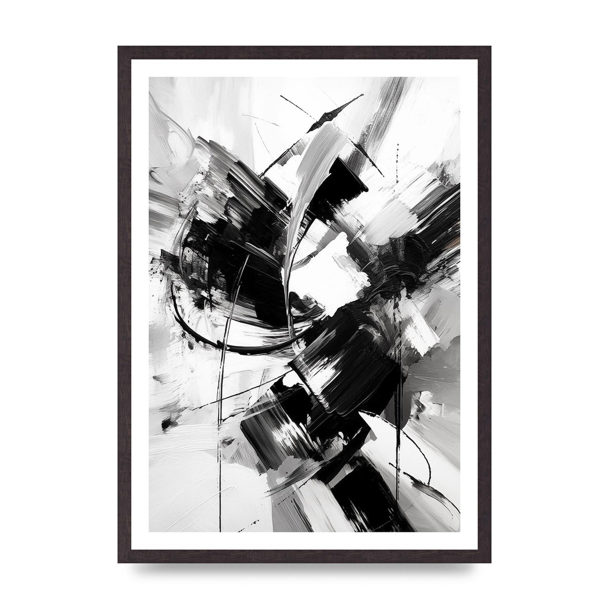 Dynamic Black and White Abstract Strokes